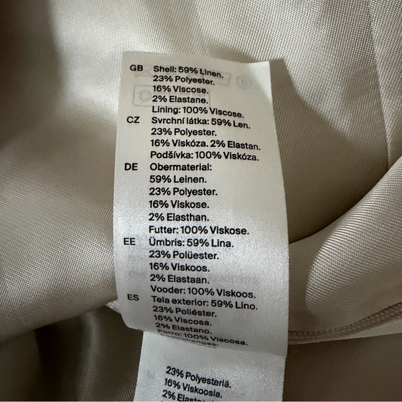 COS Linen Blend Strapless Bustier - sz 2 - Picture 6 of 6